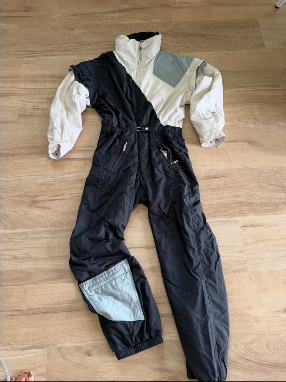 Vintage HEAD One Piece Ski Suit Snowsuit Colorblock Women's Large Retro